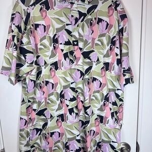 Bad Birdie Men’s Golf Polo M Tropical Print Resort Wear Coastal Vibes Preppy